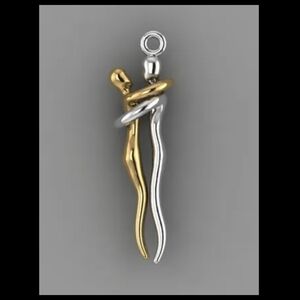 Gold and Silver Embrace Pendant